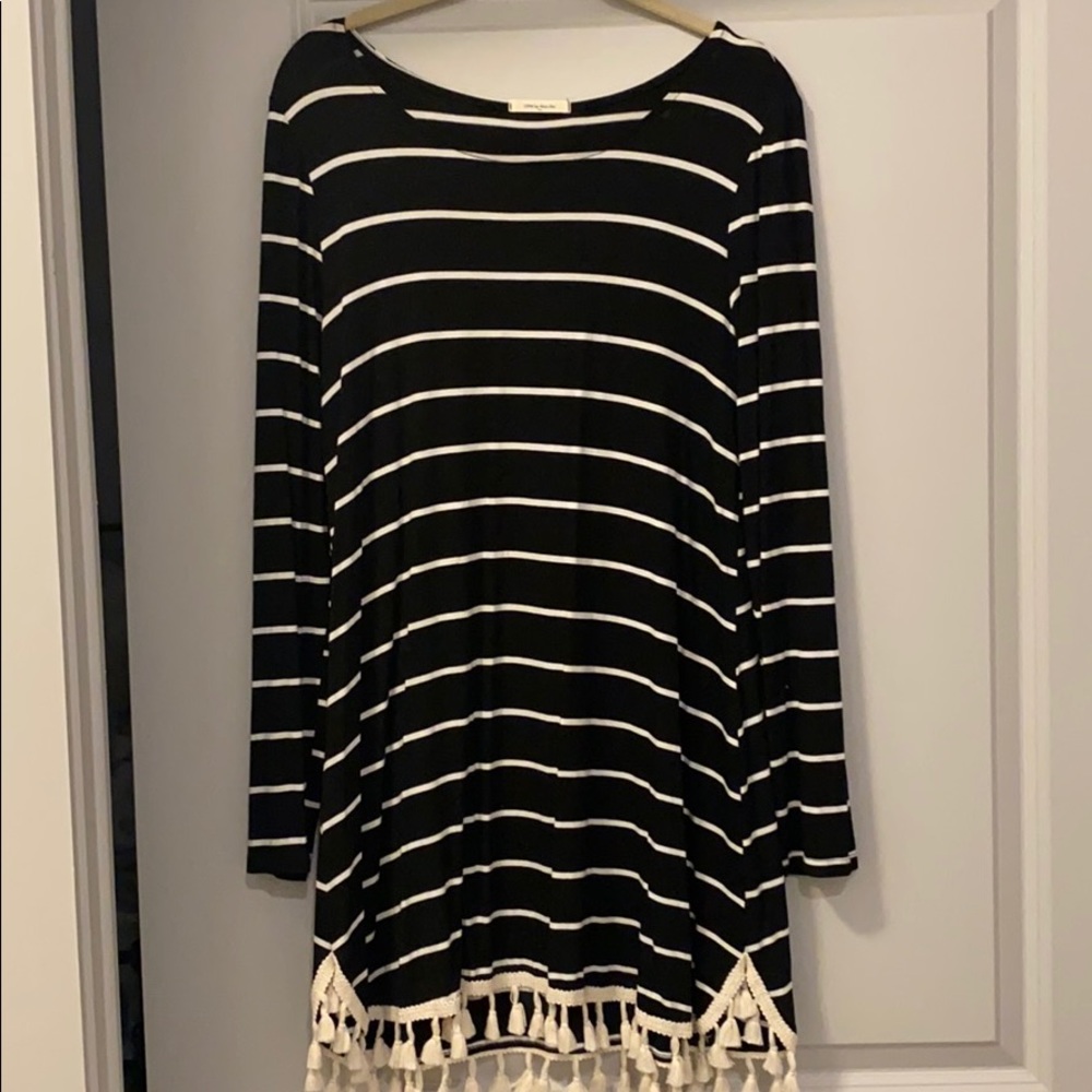 Black striped dress